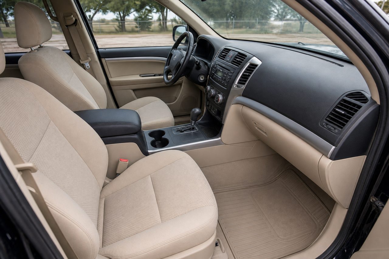 The same interior spotless after detailing