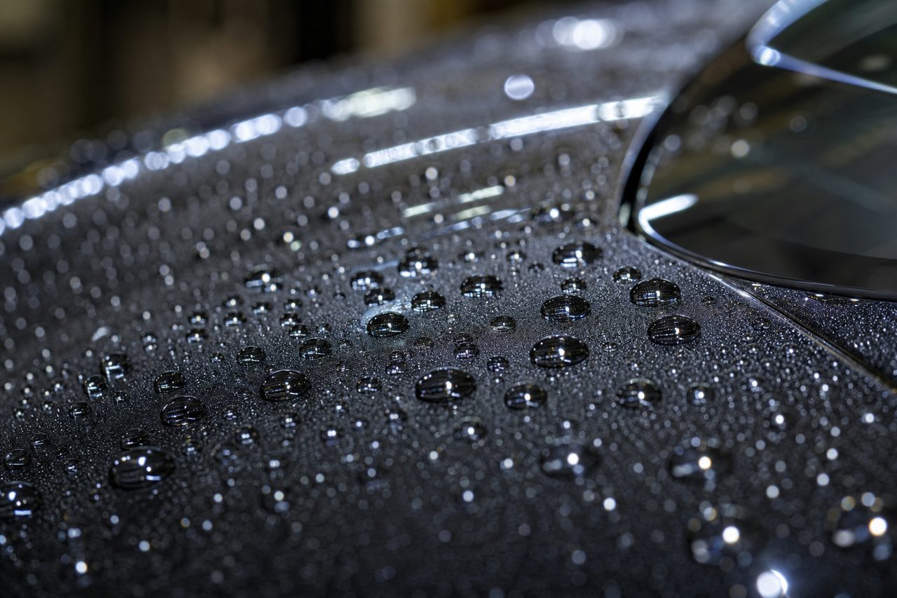 Water beading on ceramic coated paint